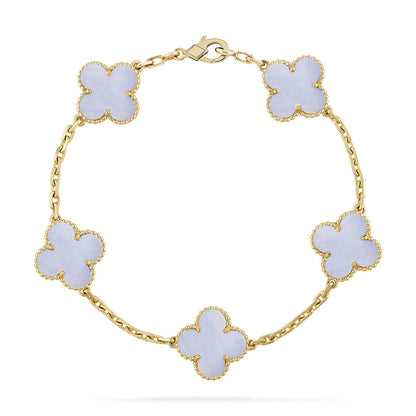 [Regalia Jewelry] CLOVER 5 MOTIF PURPLE CHALCEDONY BRACELET COLLECTION