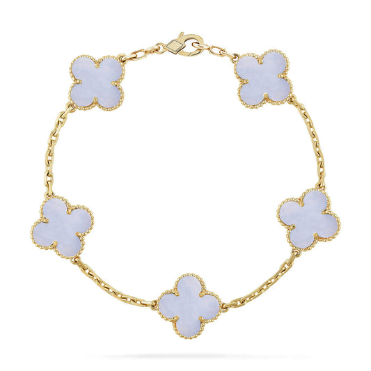 [Regalia Jewelry] CLOVER 5 MOTIF PURPLE CHALCEDONY BRACELET COLLECTION