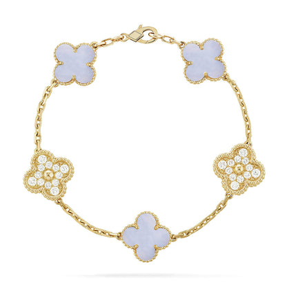 [Regalia Jewelry] CLOVER 5 MOTIF PURPLE CHALCEDONY BRACELET COLLECTION