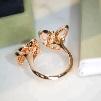 [Regalia Jewelry]TWIN BUTTERFLY DIAMOND MOP RING