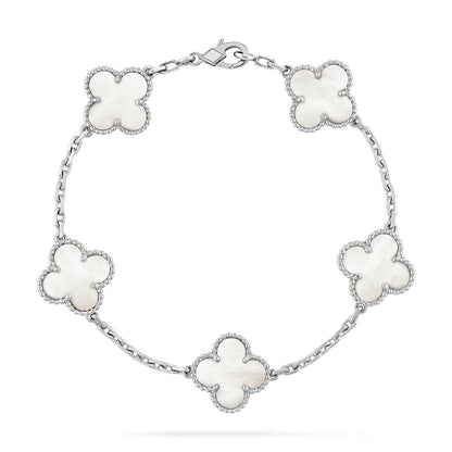 [Regalia Jewelry]CLOVER SILVER MOP 5 MOTIF BRACELET
