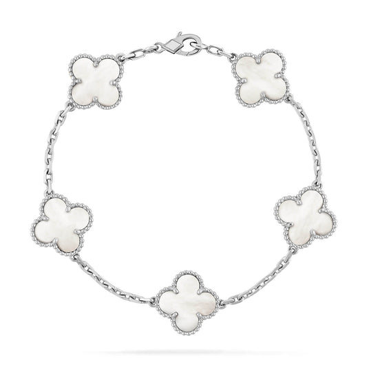 [Regalia Jewelry]CLOVER SILVER MOP 5 MOTIF BRACELET