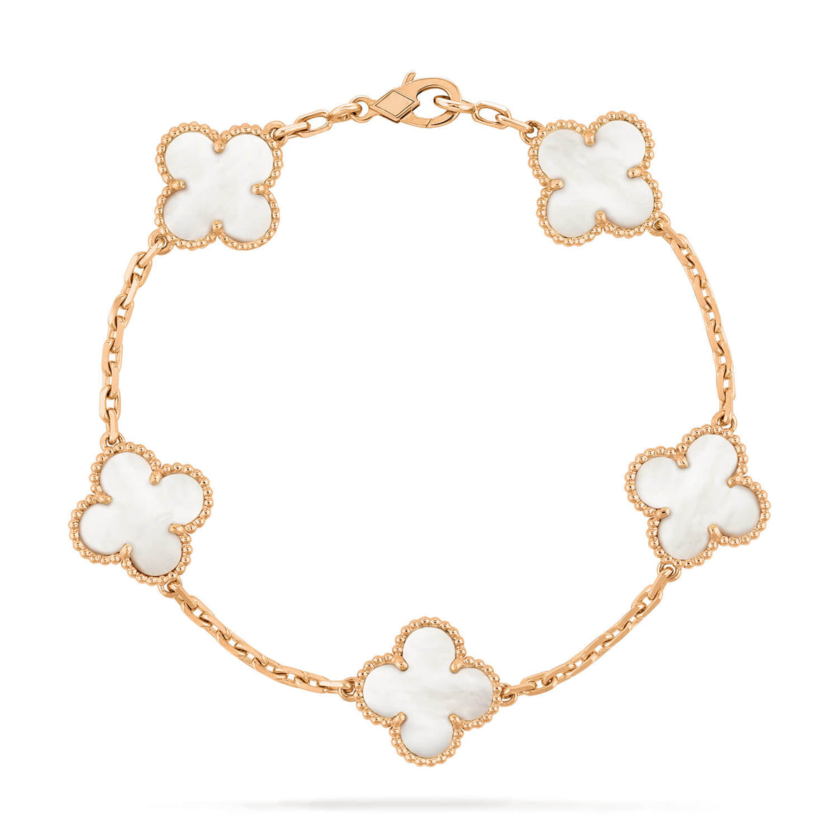 [Regalia Jewelry]CLOVER  5 MOTIF WHITE MOP BRACELET