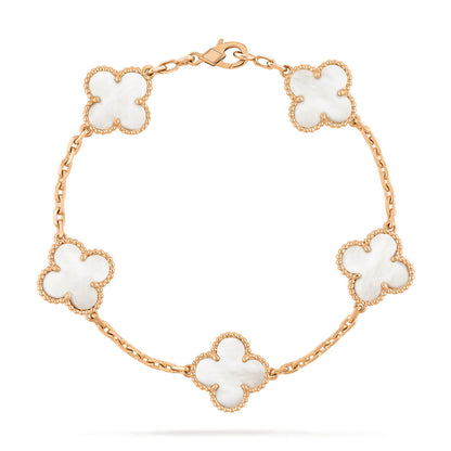 [Regalia Jewelry]CLOVER  5 MOTIF WHITE MOP BRACELET