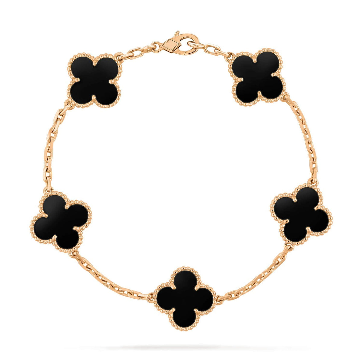 [Regalia Jewelry]CLOVER  5 MOTIFS BLACK ONYX BRACELET