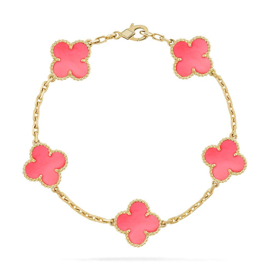 [Regalia Jewelry]CLOVER 5 PINK MOP BRACELET