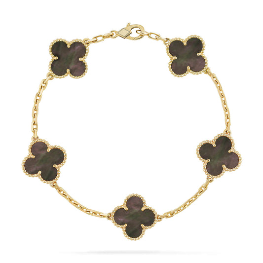 [Regalia Jewelry]CLOVER 5 MOTIF GRAY MOP  BRACELET