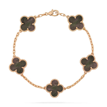 [Regalia Jewelry]CLOVER 5 MOTIF GRAY MOP  BRACELET