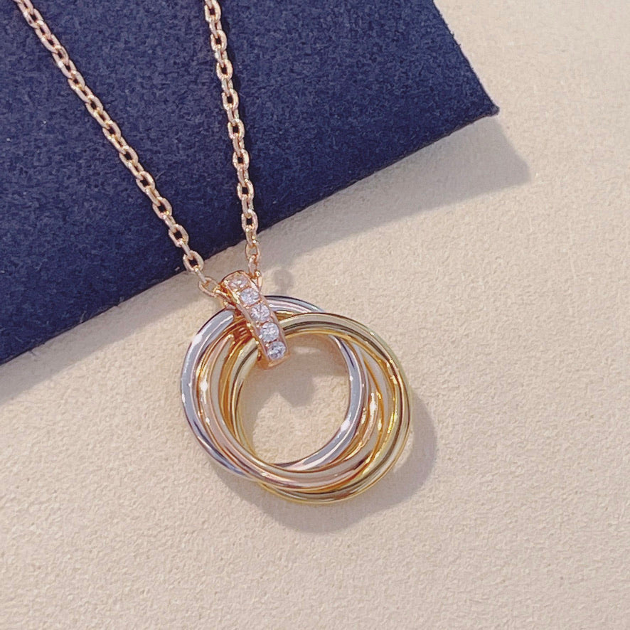 [Regalia Jewelry]TRINITY NECKLACE GOLD  DIAMONDS