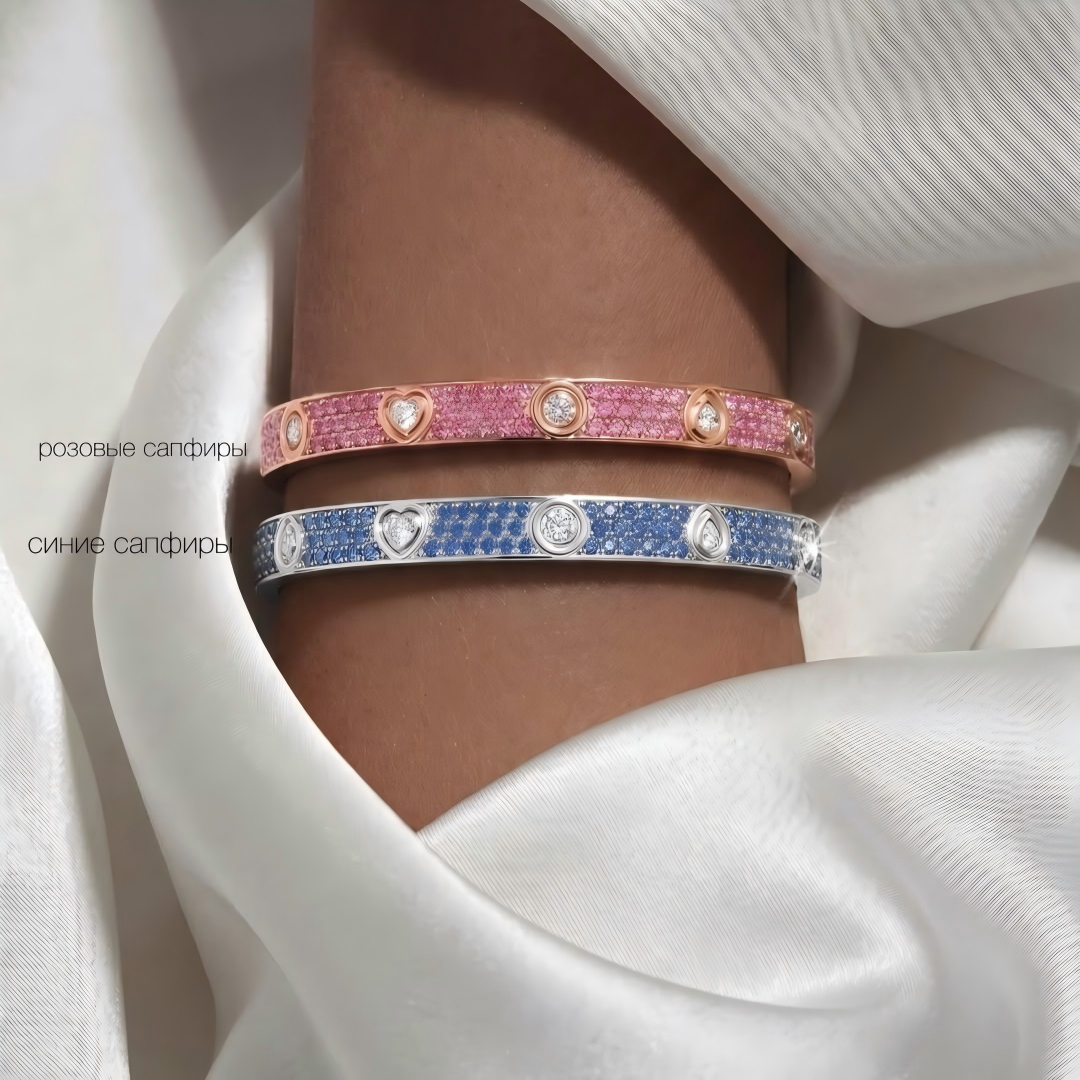 [Regalia Jewelry]2026 PAVE GEMSTONE LOVE BRACELET 6.1MM 10 DIAMONDS