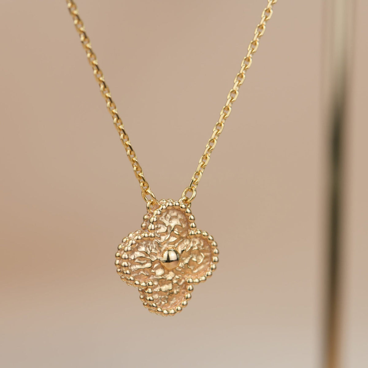 [Regalia Jewelry]CLOVER 15MM  BRONZING NECKLACE