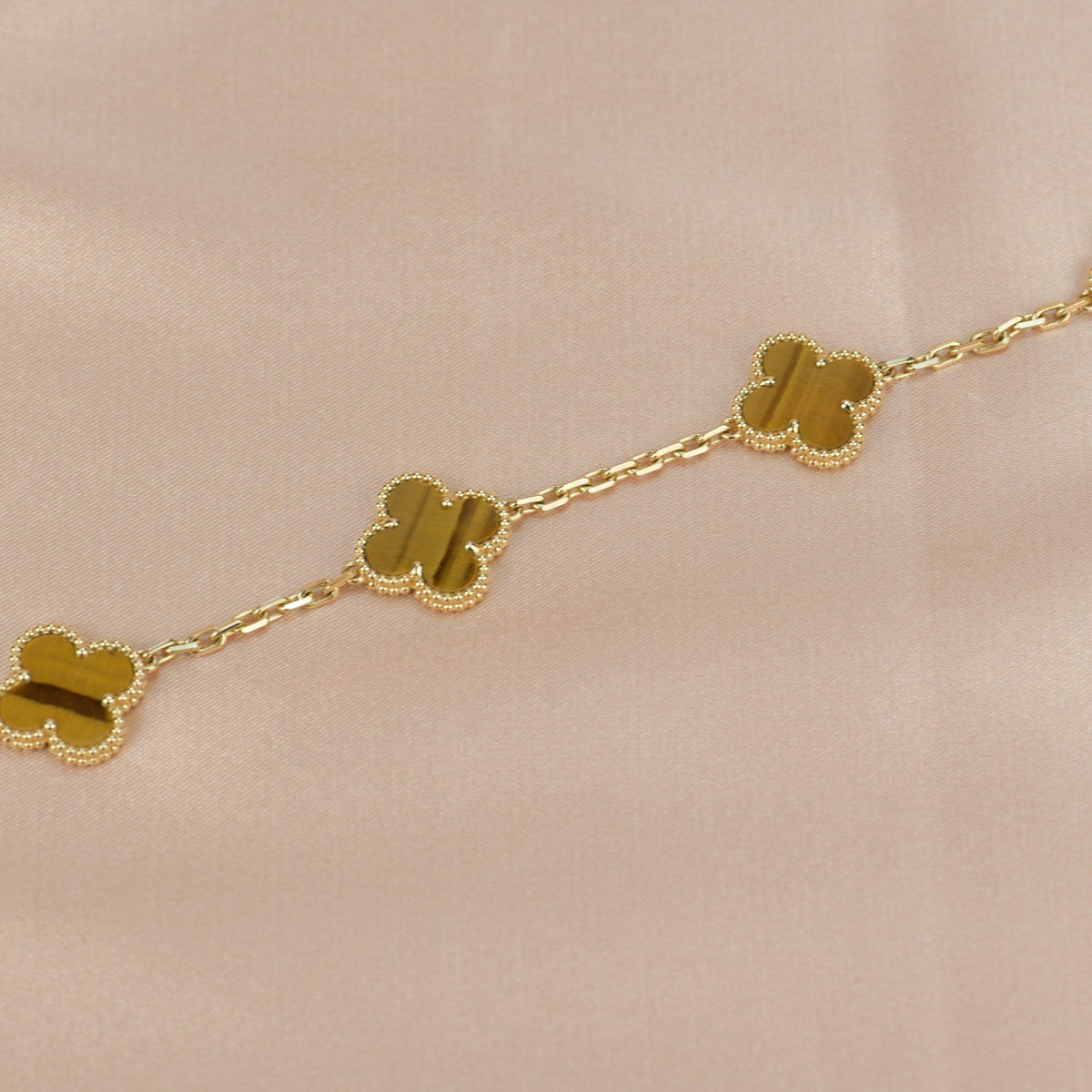 [Regalia Jewelry]CLOVER  5 MOTIFS TIGER EYE BRACELET