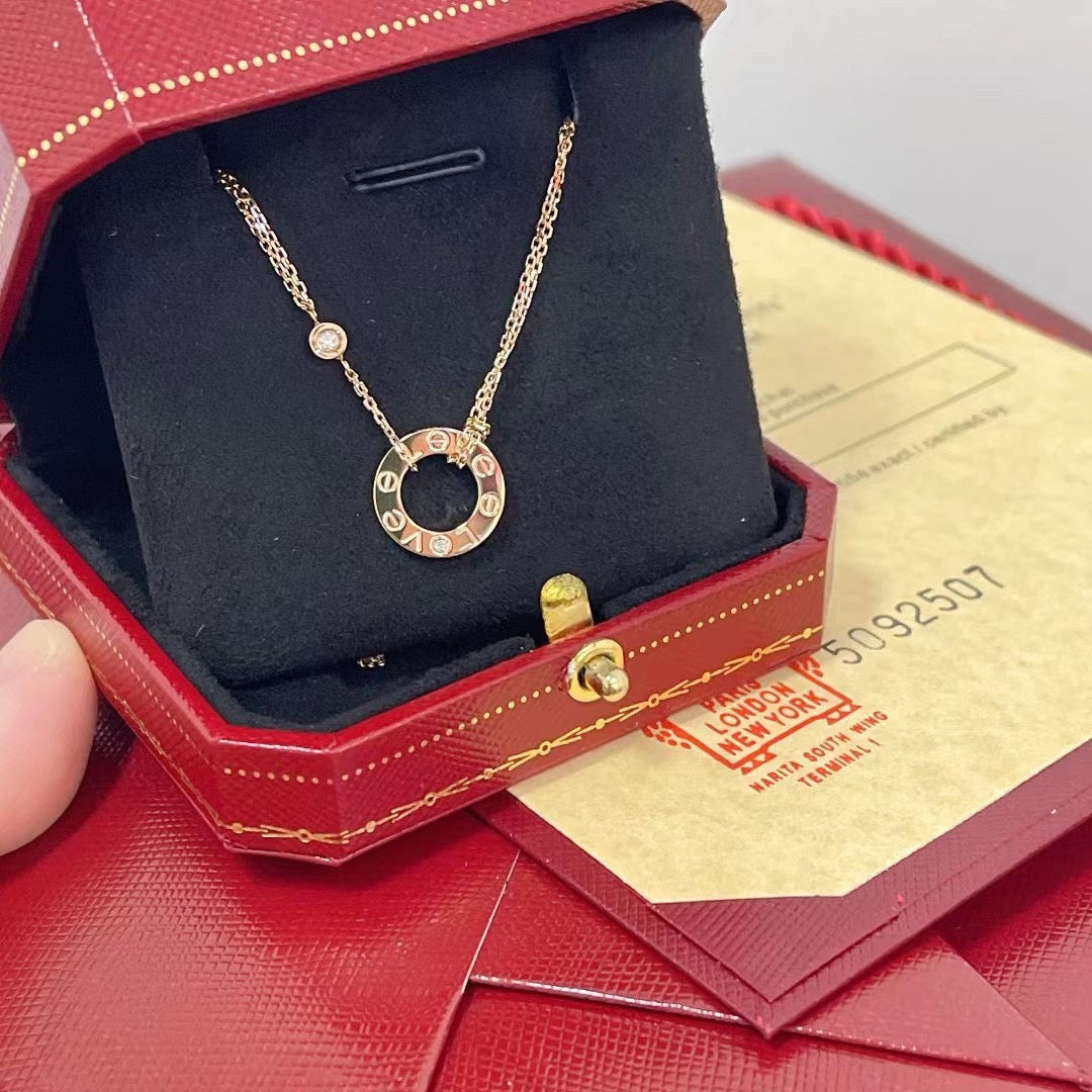 [Regalia Jewelry]LOVE NECKLACE 16MM 2 DIAMONDS