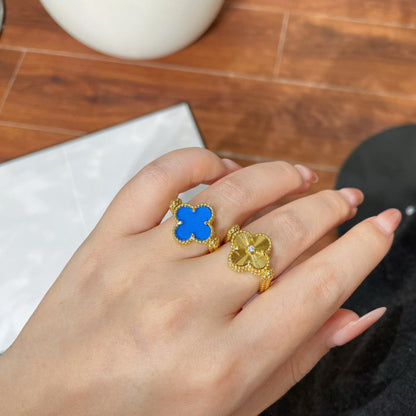 [Regalia Jewelry]CLOVER RIVERSIBLE BLUE AGATE RING