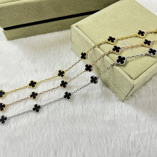 [Regalia Jewelry]CLOVER 6 MOTIF  ONYXS BRACELET