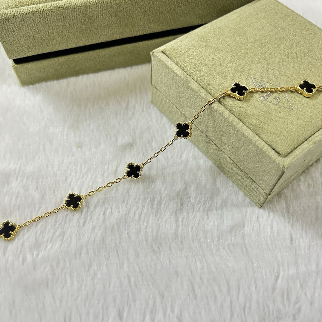 [Regalia Jewelry]CLOVER 6 MOTIF  ONYXS BRACELET