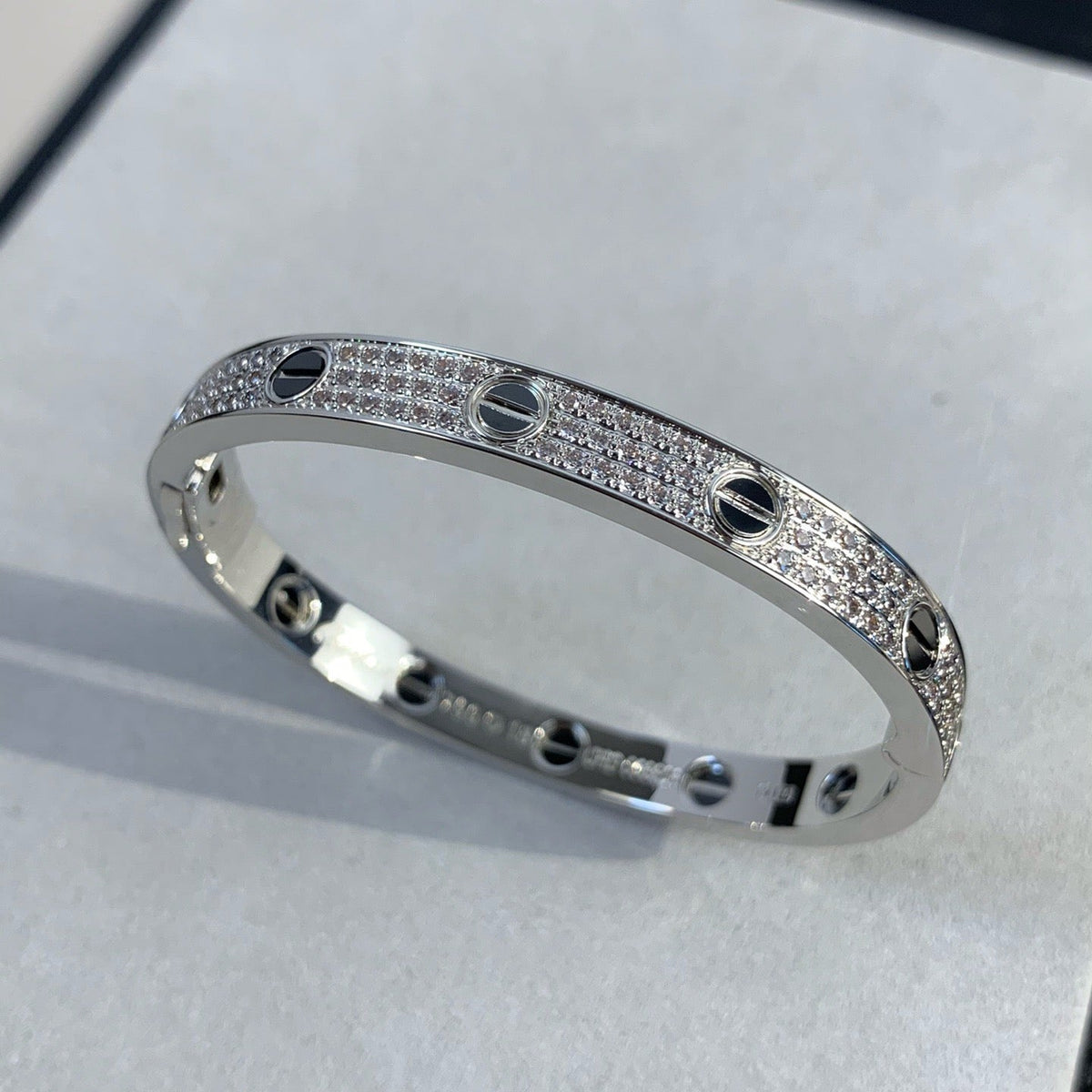 [Regalia Jewelry]LOVE BRACELET 6.1MM DIAMOND-PAVED CERAMIC