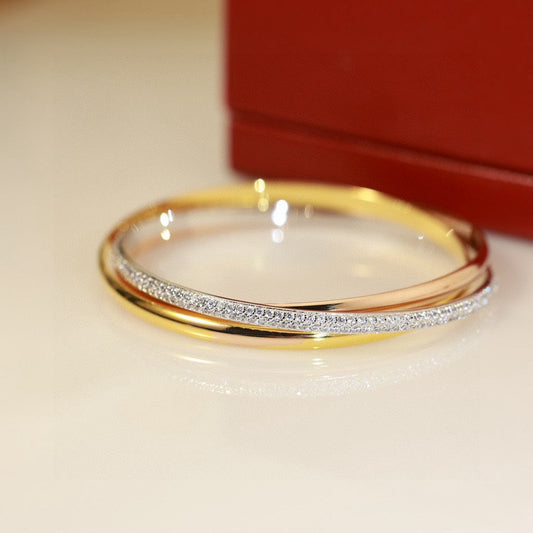 [Regalia Jewelry]TRINITY TRICOLORED GOLD THREE-RING BRACELET