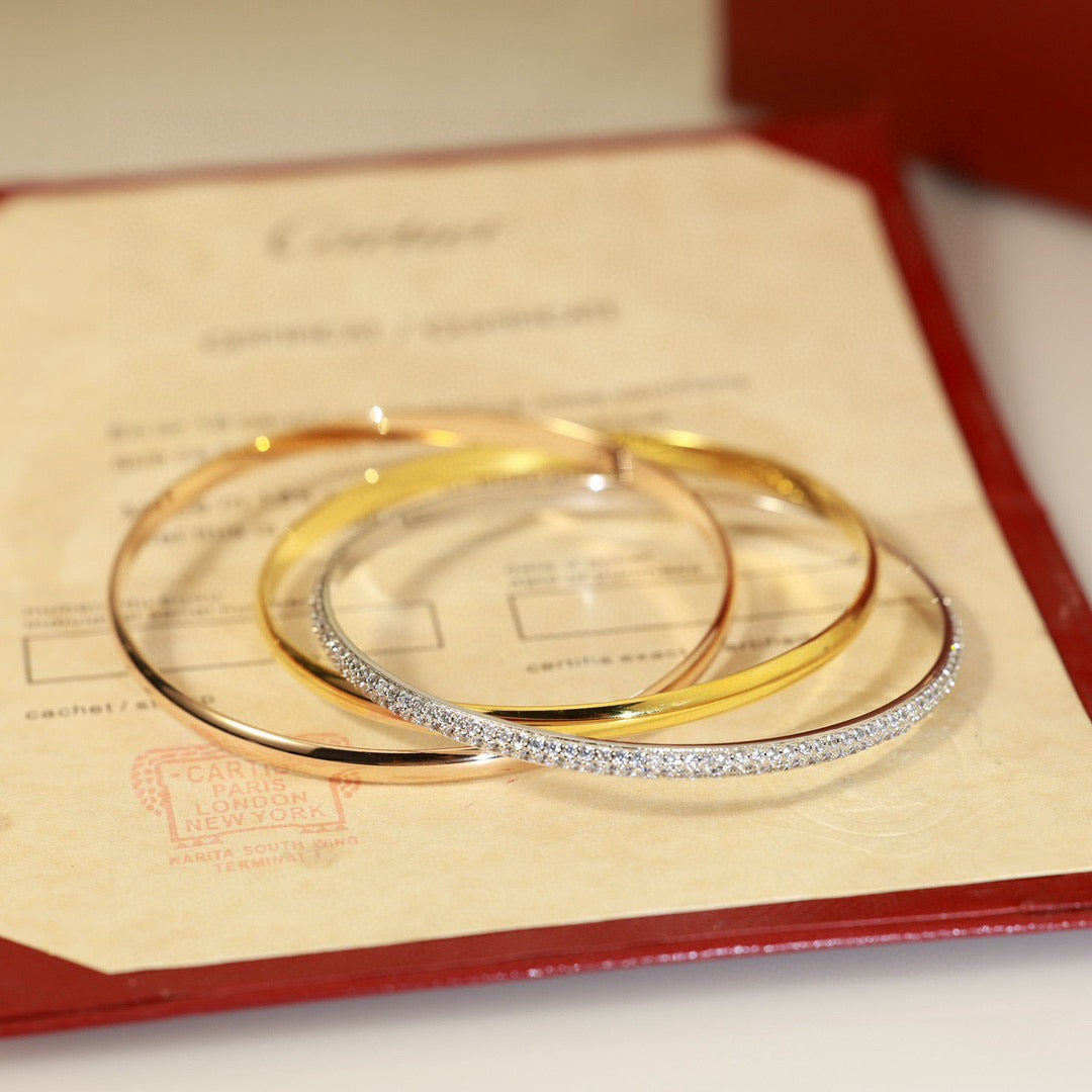 [Regalia Jewelry]TRINITY TRICOLORED GOLD THREE-RING BRACELET