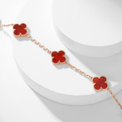 [Regalia Jewelry]CLOVERS THE  10-MOTIFS CARNELIAN NECKLACE