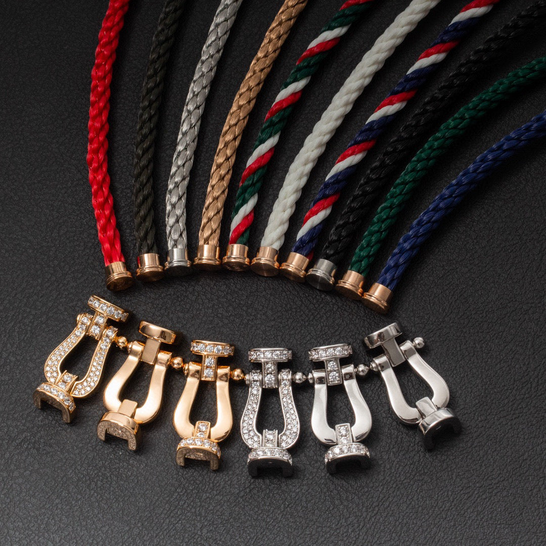 [Regalia Jewelry]FORCE LARGE HORSESHOE HALF DIAMOND BRACELET ROSE GOLD