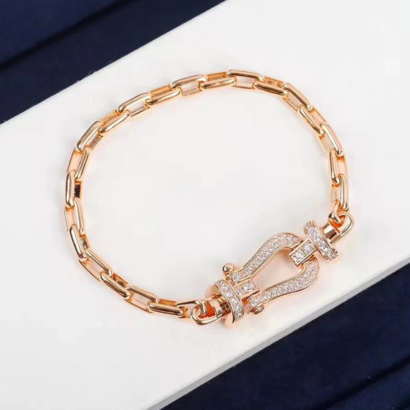 [Regalia Jewelry]FORCE LARGE HORSESHOE CLASP  METAL BRACELET