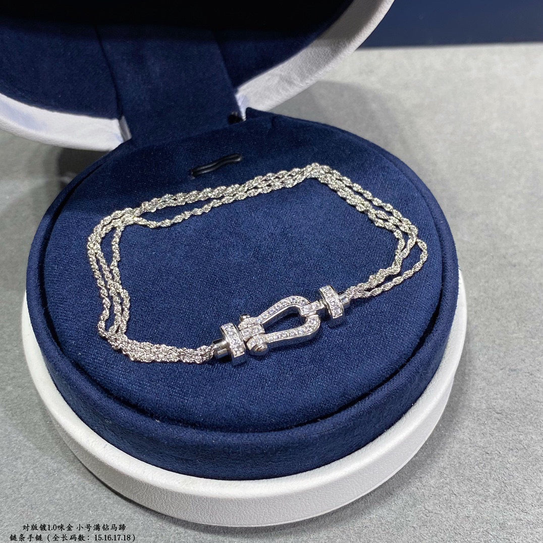 [Regalia Jewelry]FORCE SMALL HORSESHOE  DIAMOND CHAIN ROPE BRACELET