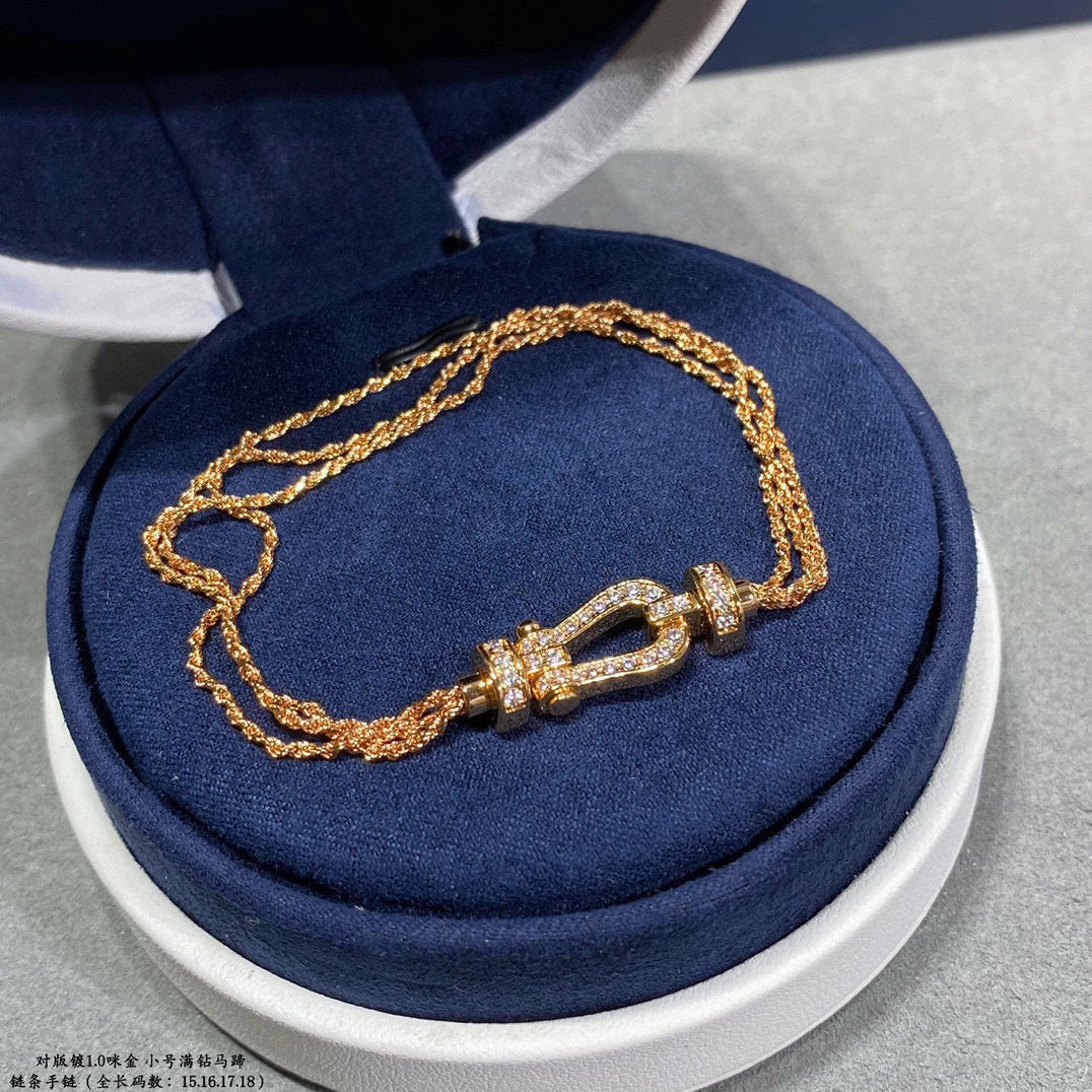 [Regalia Jewelry]FORCE SMALL HORSESHOE  DIAMOND CHAIN ROPE BRACELET