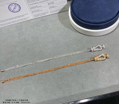 [Regalia Jewelry]FORCE SMALL HORSESHOE  DIAMOND CHAIN ROPE BRACELET