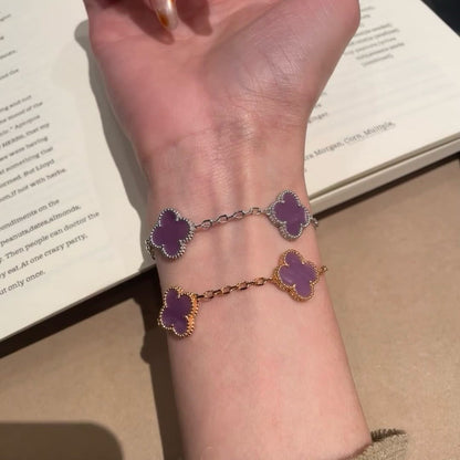 [Regalia Jewelry]CLOVER  5 MOTIFS  PURPLE VIOLET BRACELET