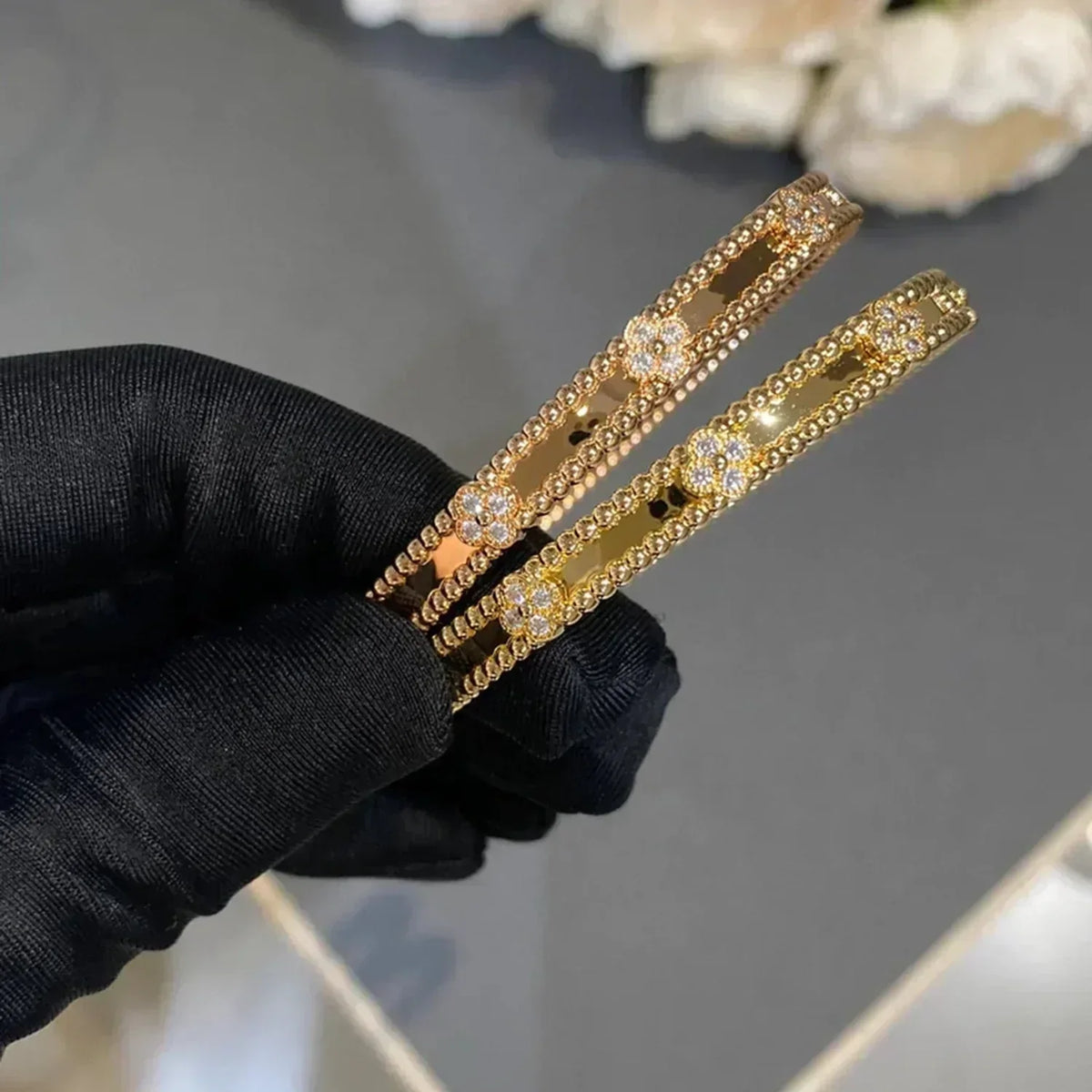 [Regalia Jewelry]CLOVER BRACELET 4MM DIAMONDS