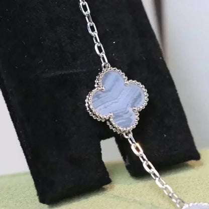 [Regalia Jewelry] CLOVER 5 MOTIF PURPLE CHALCEDONY BRACELET COLLECTION