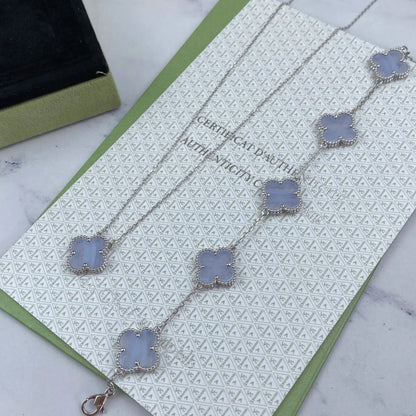 [Regalia Jewelry] CLOVER 5 MOTIF PURPLE CHALCEDONY BRACELET COLLECTION