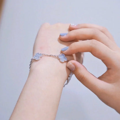 [Regalia Jewelry] CLOVER 5 MOTIF PURPLE CHALCEDONY BRACELET COLLECTION