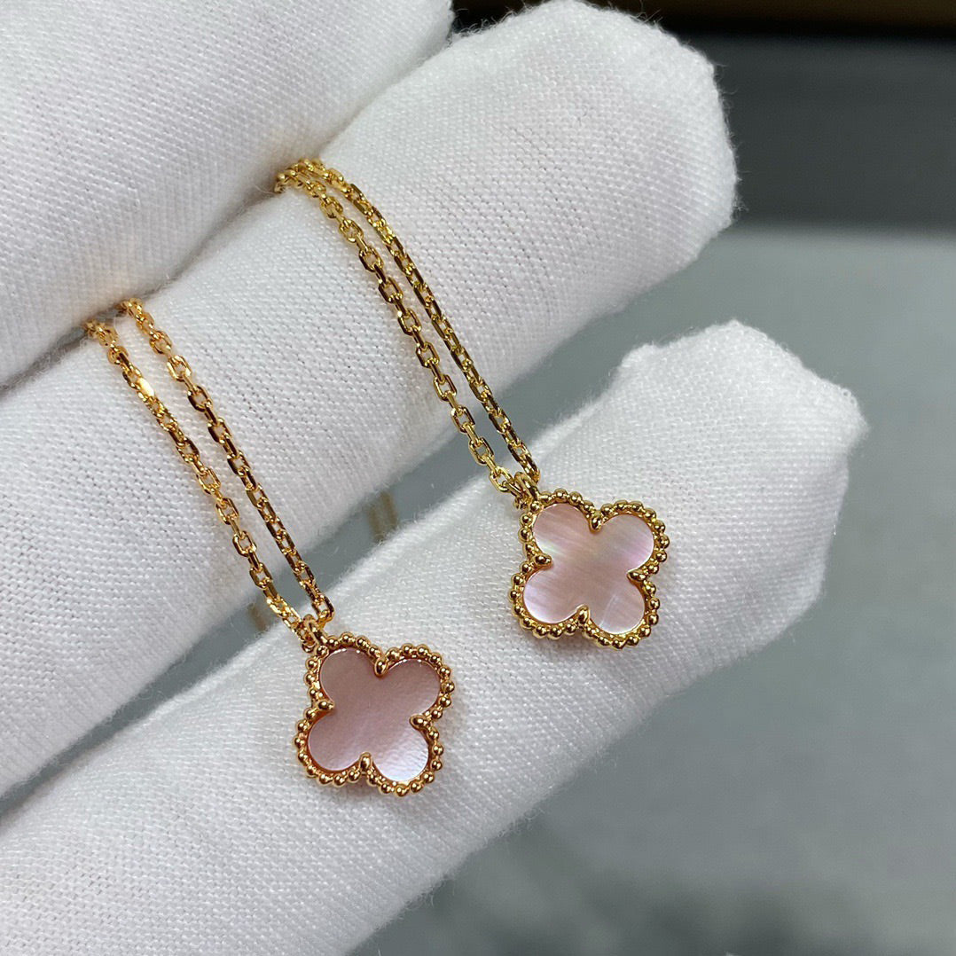 [Regalia Jewelry]CLOVER 15MM PINK MOTHER-OF-PEARL SINGLE FLOWER NECKLACE