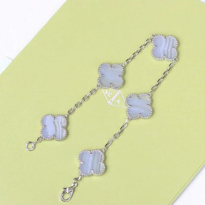 [Regalia Jewelry] CLOVER 5 MOTIF PURPLE CHALCEDONY BRACELET COLLECTION