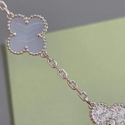 [Regalia Jewelry] CLOVER 5 MOTIF PURPLE CHALCEDONY BRACELET COLLECTION