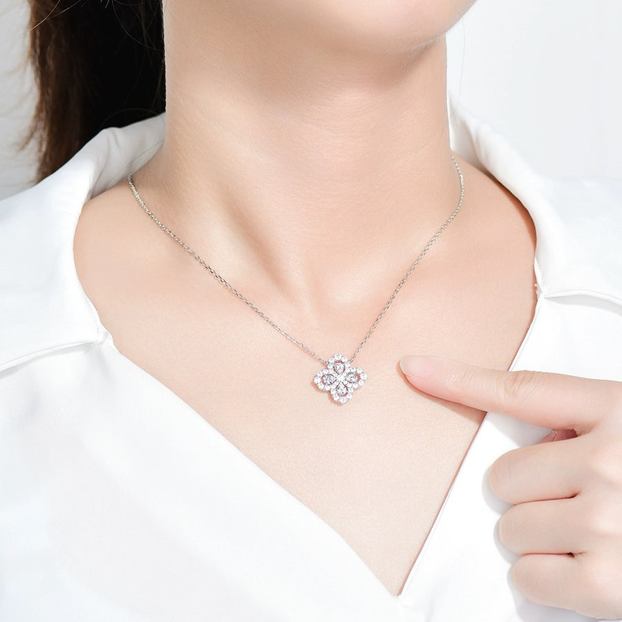 [Regalia Jewelry]LOOP NECKLACE FULL MOTIF DIAMOND 16MM MULTIPLE COLORS
