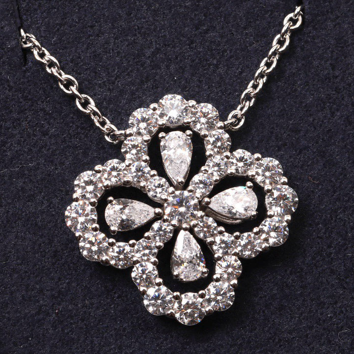 [Regalia Jewelry]LOOP NECKLACE FULL MOTIF DIAMOND 16MM MULTIPLE COLORS
