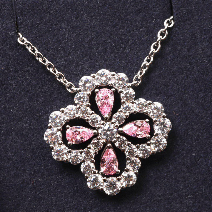 [Regalia Jewelry]LOOP NECKLACE FULL MOTIF DIAMOND 16MM MULTIPLE COLORS