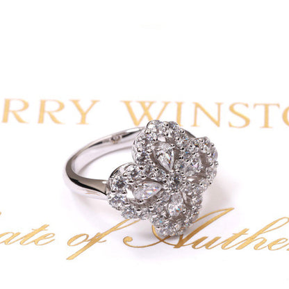 [Regalia Jewelry]LOOP RING FULL MOTIF DIAMOND 16MM SILVE