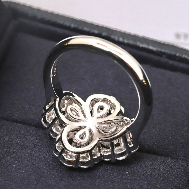 [Regalia Jewelry]LOOP RING FULL MOTIF DIAMOND 16MM SILVE