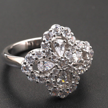 [Regalia Jewelry]LOOP RING FULL MOTIF DIAMOND 16MM SILVE