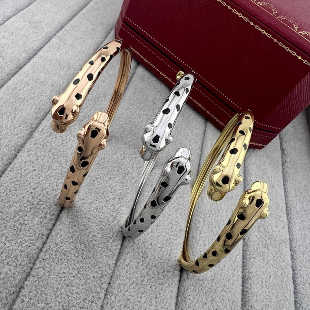[Regalia Jewelry]PANTHERE DOUBLE HEADED OPEN BRACELET