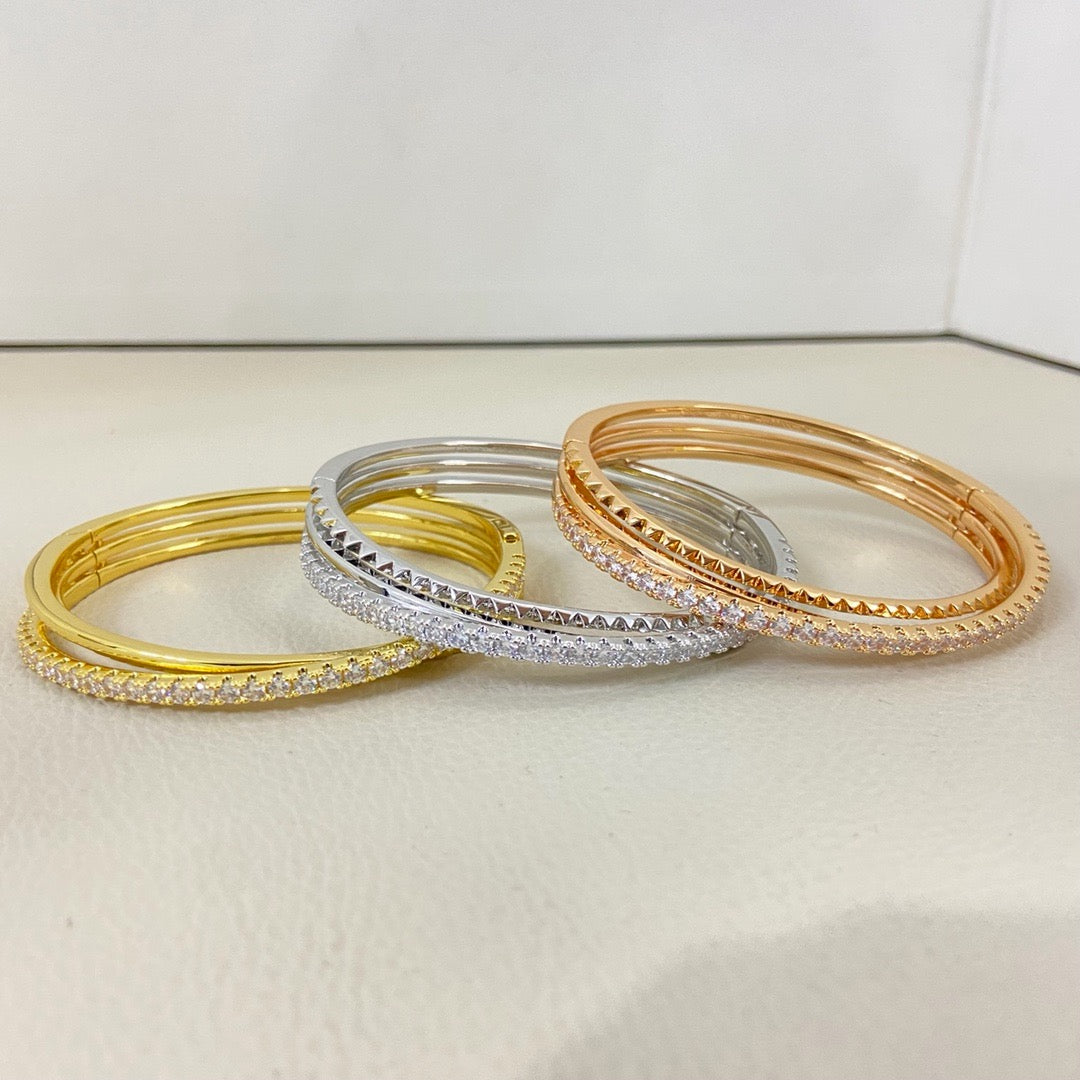 [Regalia Jewelry]ETINCELLE HALF-PAVED DIAMOND BRACELET