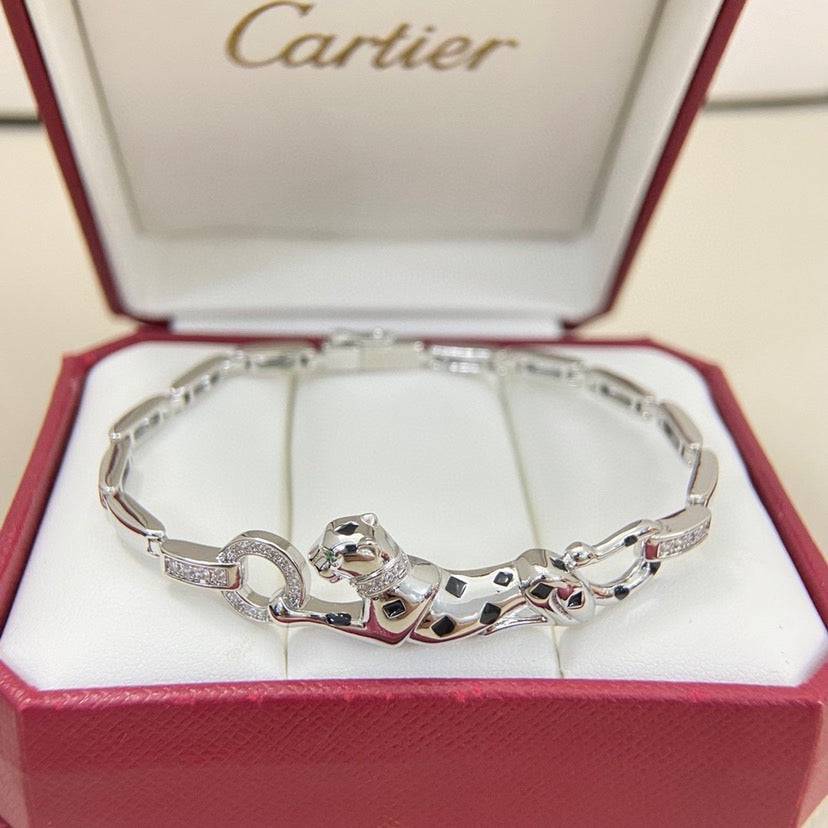 [Regalia Jewelry]PANTHERE HALF DIAMOND ON CHAIN BRACELET