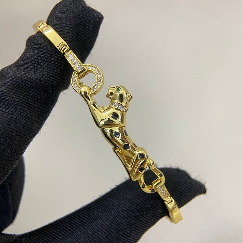 [Regalia Jewelry]PANTHERE HALF DIAMOND ON CHAIN BRACELET