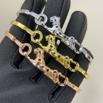 [Regalia Jewelry]PANTHERE HALF DIAMOND ON CHAIN BRACELET