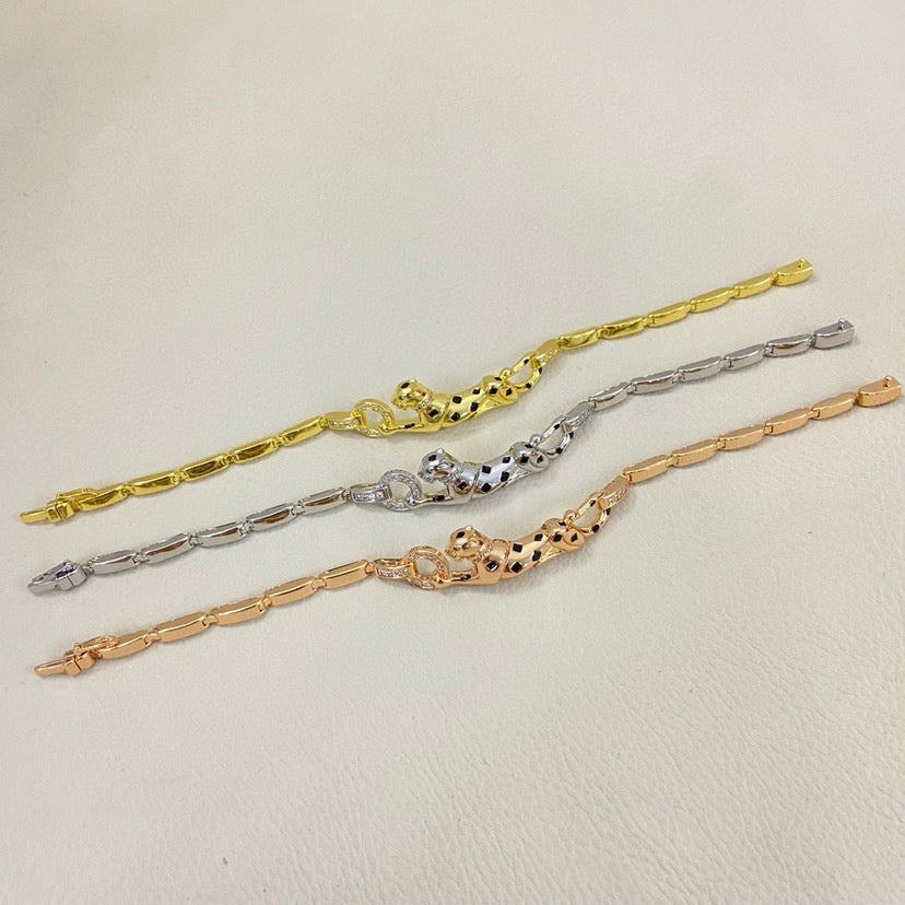 [Regalia Jewelry]PANTHERE HALF DIAMOND ON CHAIN BRACELET