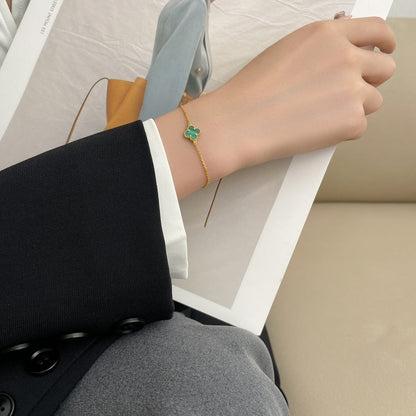 [Regalia Jewelry]CLOVER BRACELET MALACHITE 1 MOTIF